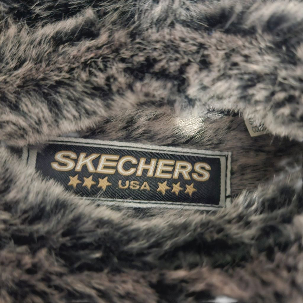 NWOT SKETCHERS Fortress Platform Black Women's Faux Fur Clogs Slip On Sz 6 - Picture 4 of 6